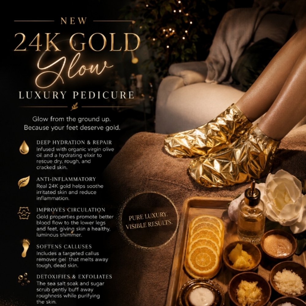 24K Gold Pedicure at ENB Nails in Conroe, TX