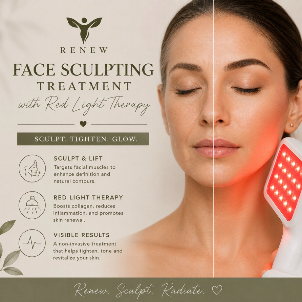 Renew Face Sculpting Treatment at Adrenity Renew Studio in Dallas Tx, TX