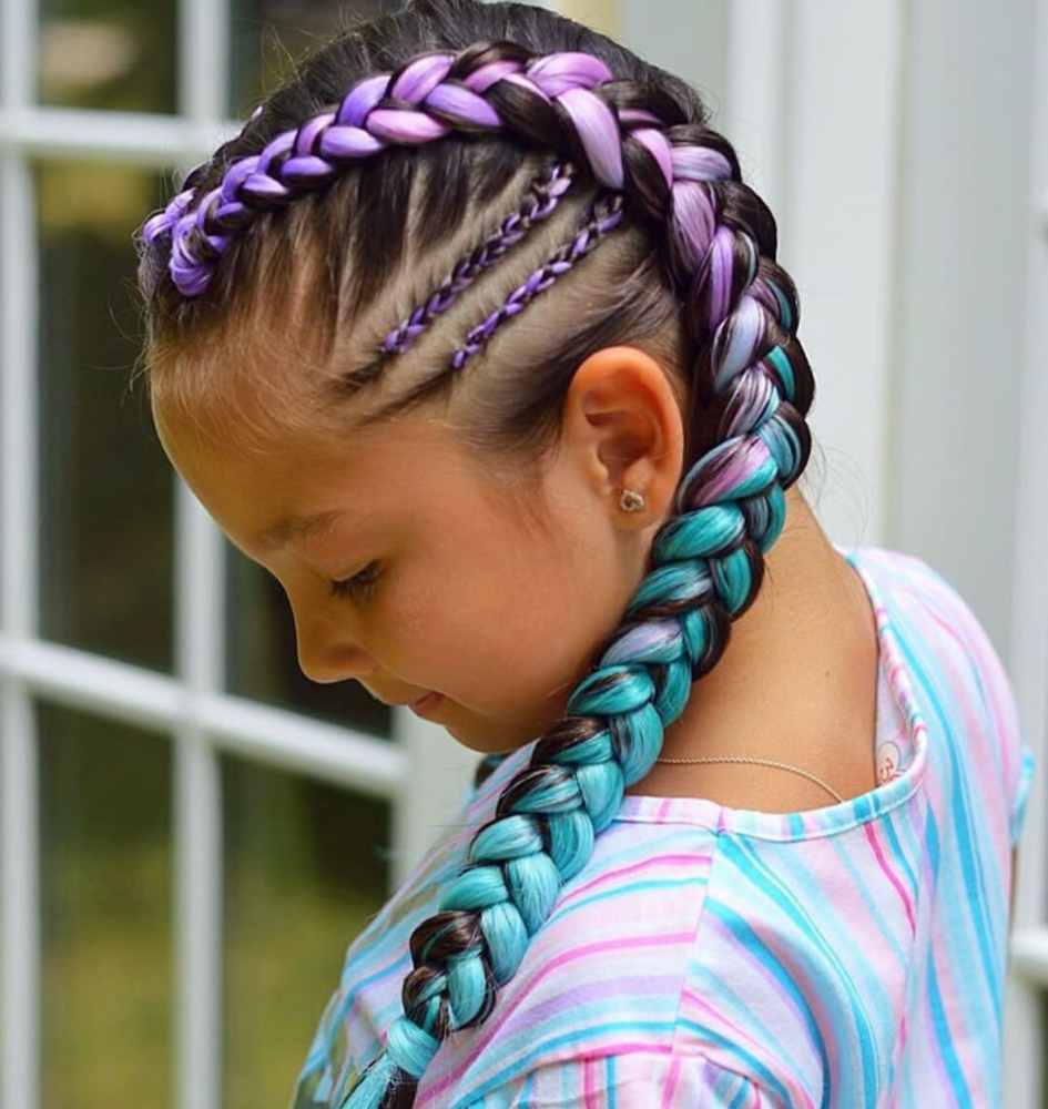 Colorful Dutch braids