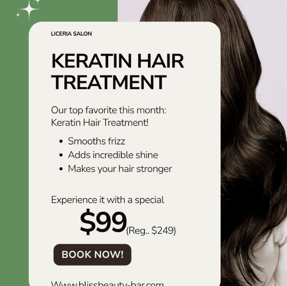 Keratin Hair Treatment at Bliss Beauty Bar in Houston, TX