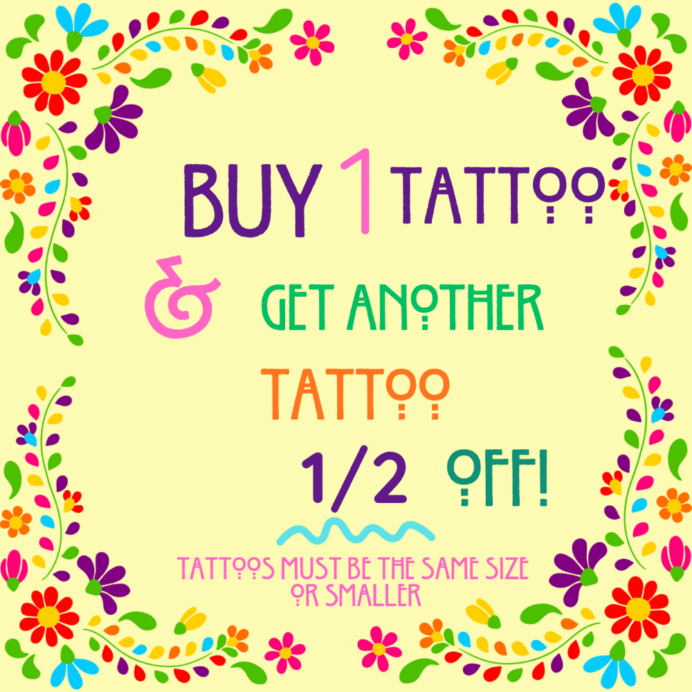 🌸CINCO DE MAYO TATTOO SPECIAL🌼 at Moon Beams Tattoo & Piercing in Pocatello, ID