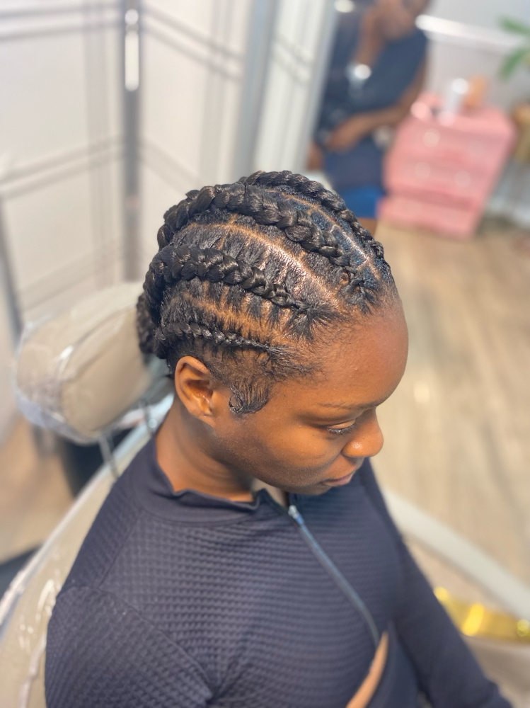 Straight Back Braids W/ Extensions