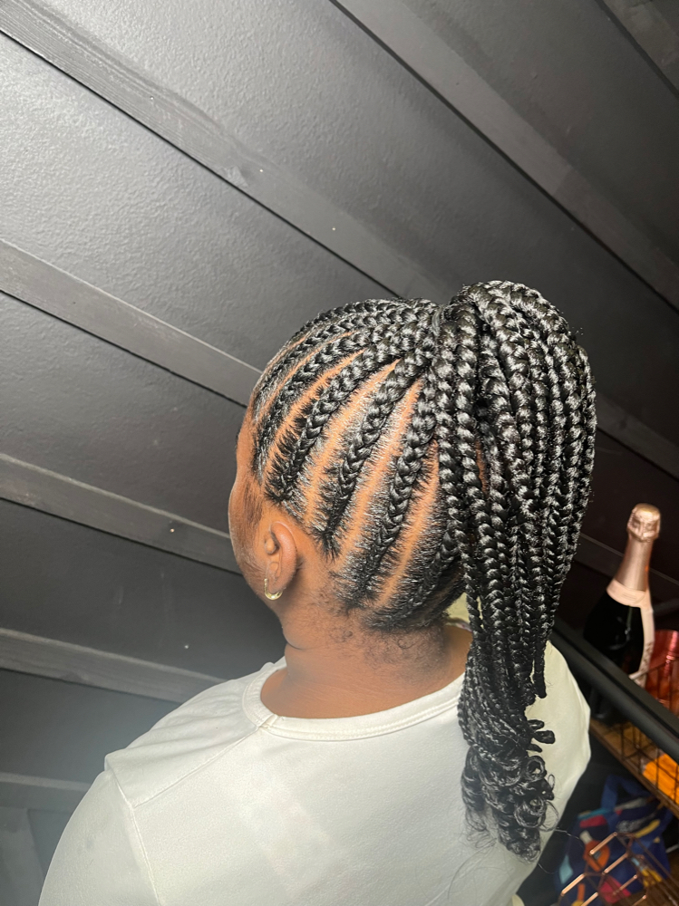 Medium Feed-in Ponytail