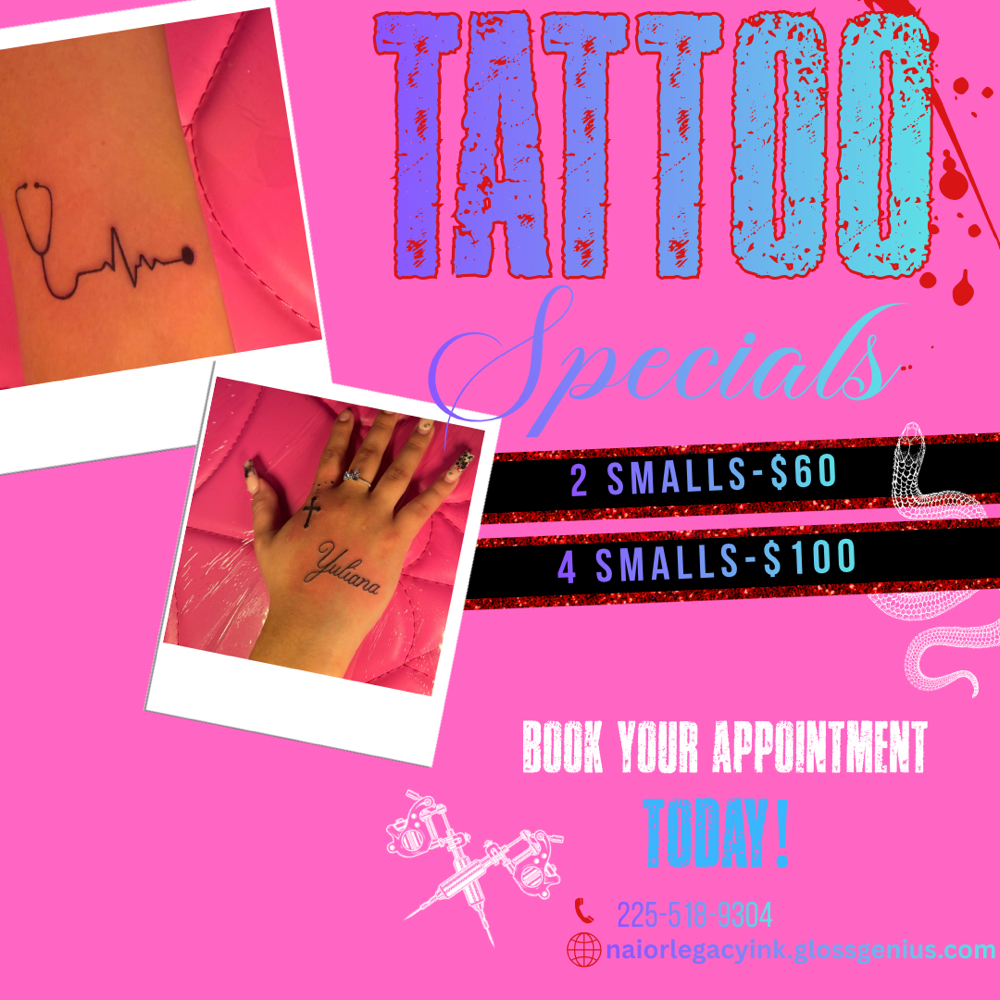 Small Tattoo Special at Naiorlegacyink in Baton Rouge, LA