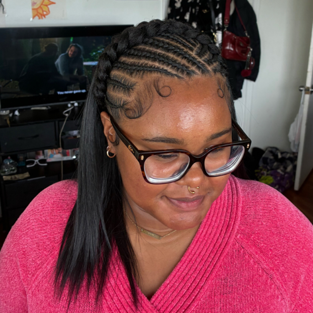 Medium Crown Fulani Quickweave at BraidsByJinece in Wichita, KS