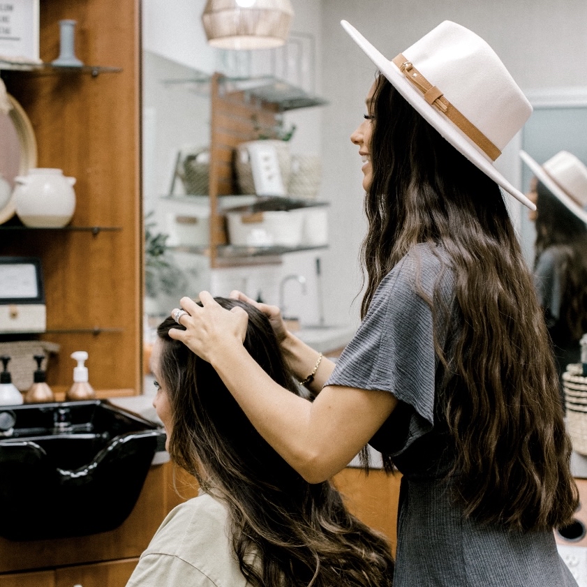all over color + haircut