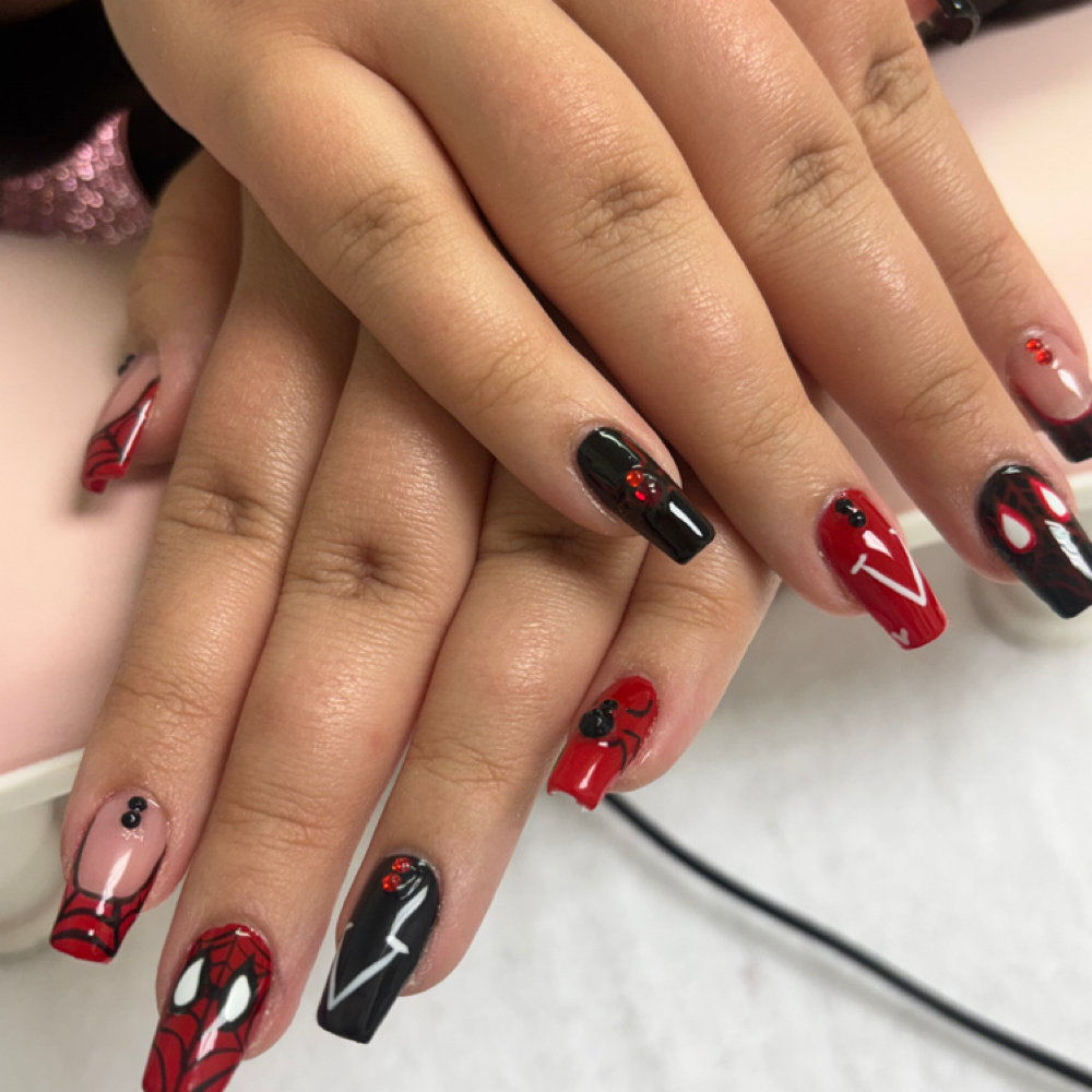 Hand Painted Nail Art at The Nail Vault in Williamsburg, VA