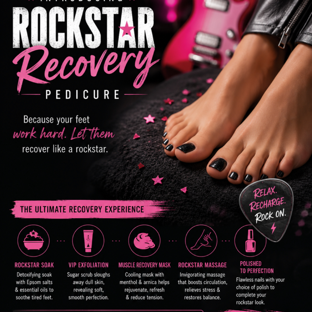 The Rockstar Recovery Pedicure at Hotmess Beauty Co. in Powell, OH