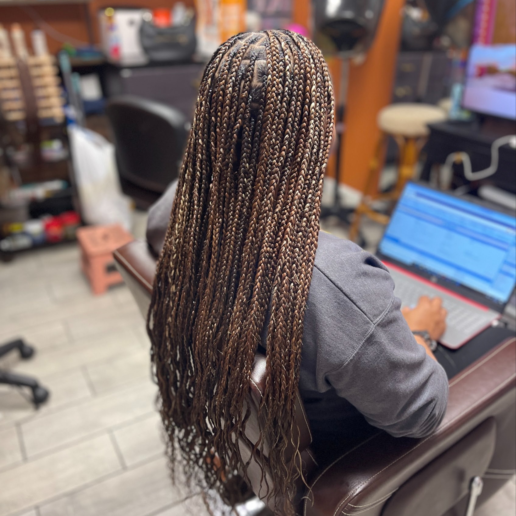 Waist Length Knotless Braids at Ashtrologic Hair in Frederick, MD