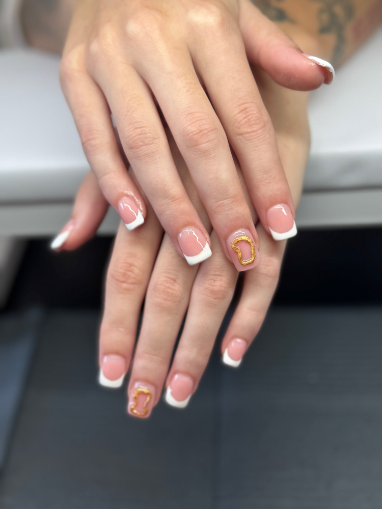 Hand Painted French Tips at Nails • Taylor’d in Cape Girardeau, MO