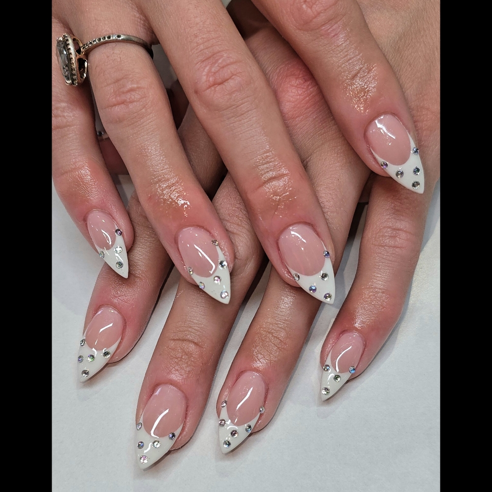 French Tips - Hand Painted at Nails By Jenn in Pekin, IL