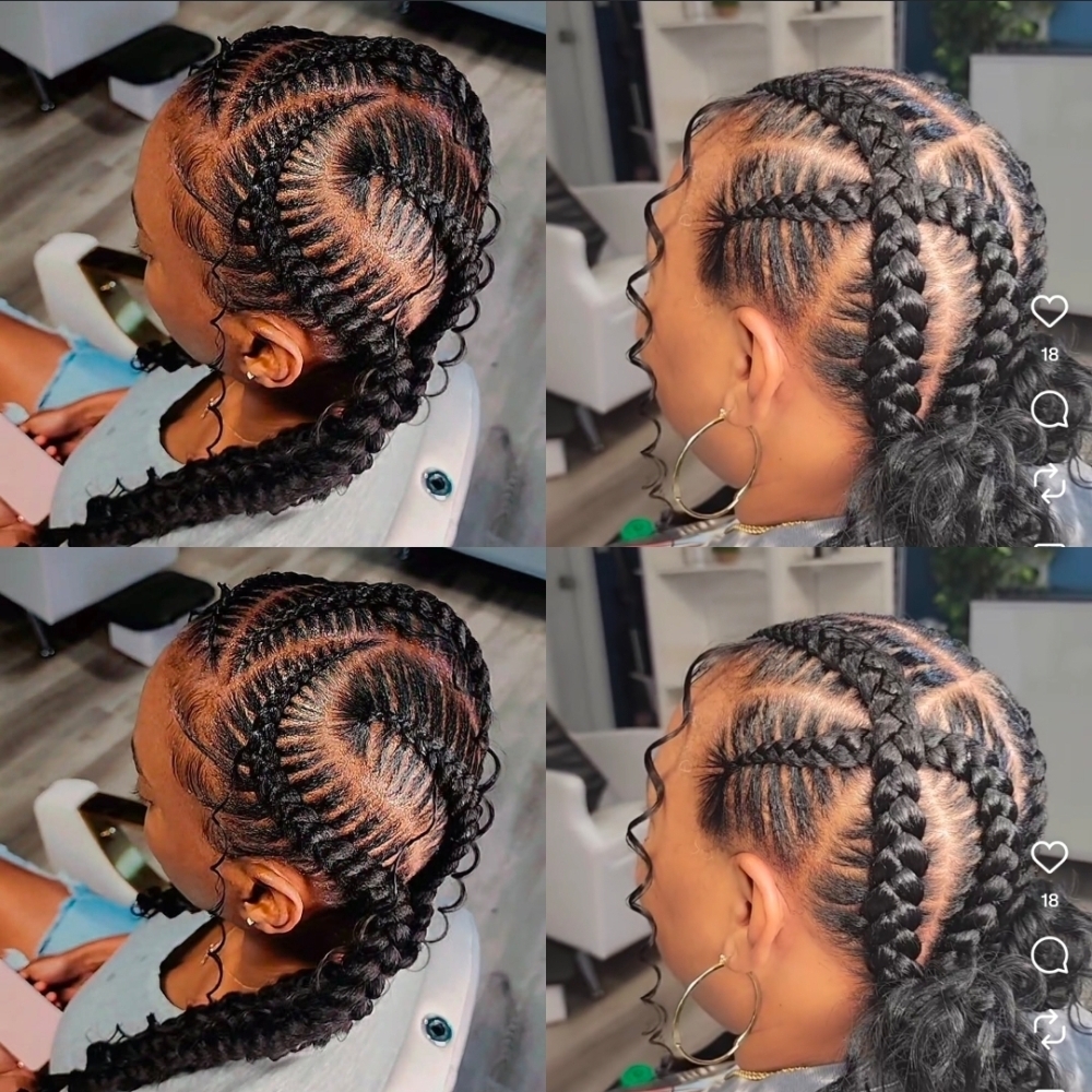 4 Feed-in Stitch Braids at The Braid Lounge in Burlington, NC