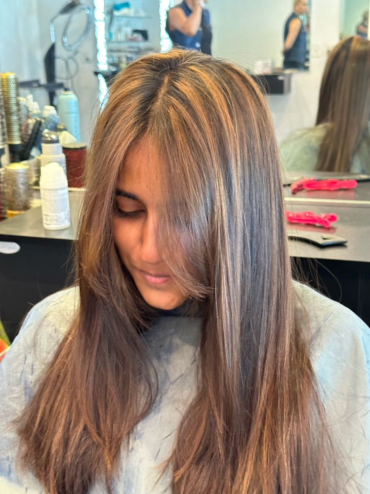 Partial Highlights & Blow-dry