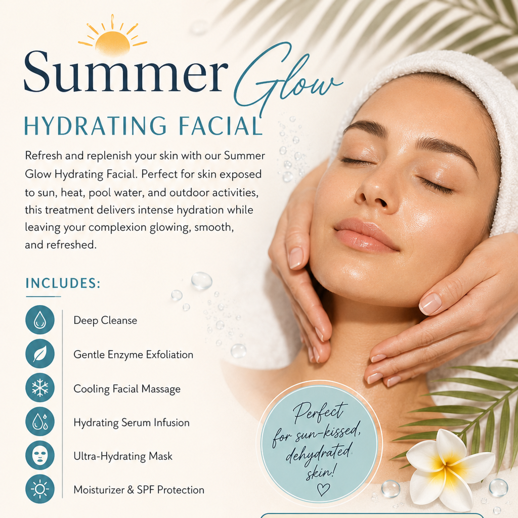 Summer Glow Hydrating Facial at Luscious Skin in Salinas, CA