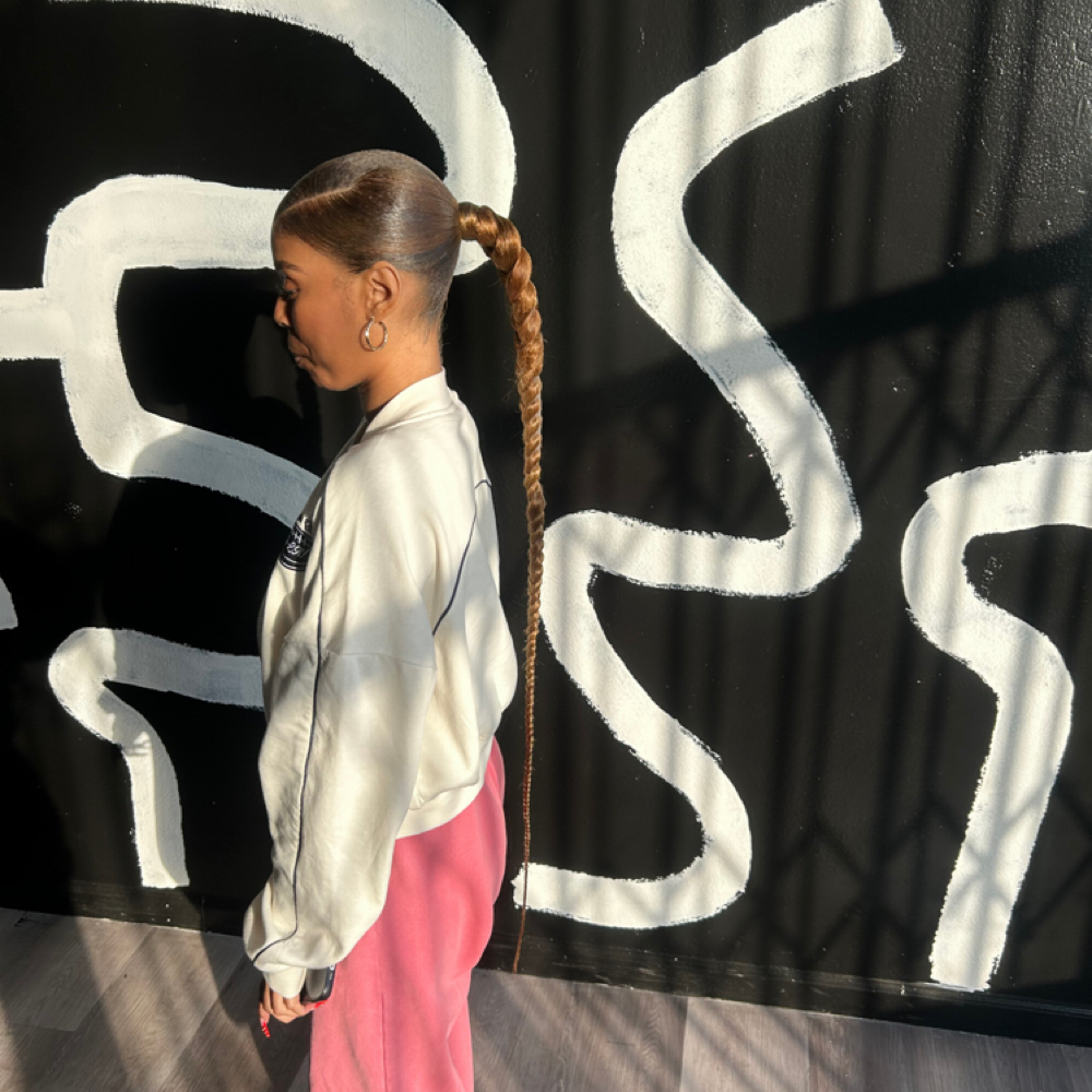 Woman Braided Ponytail at Miracle Hands Beauty LLC in Long Beach, CA