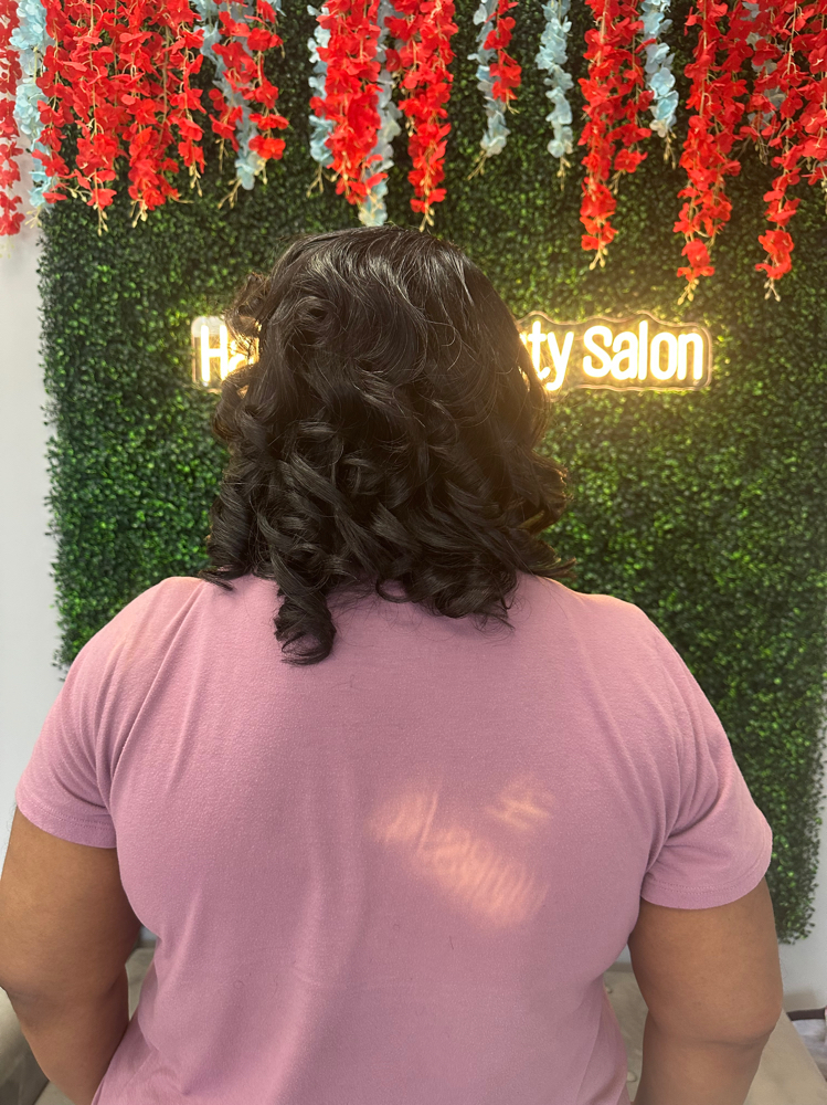 Silk Press w/curls