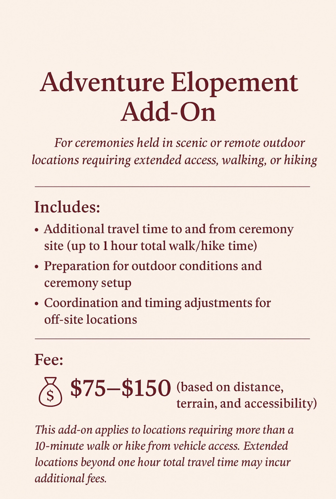 Adventure Elopement Add-On