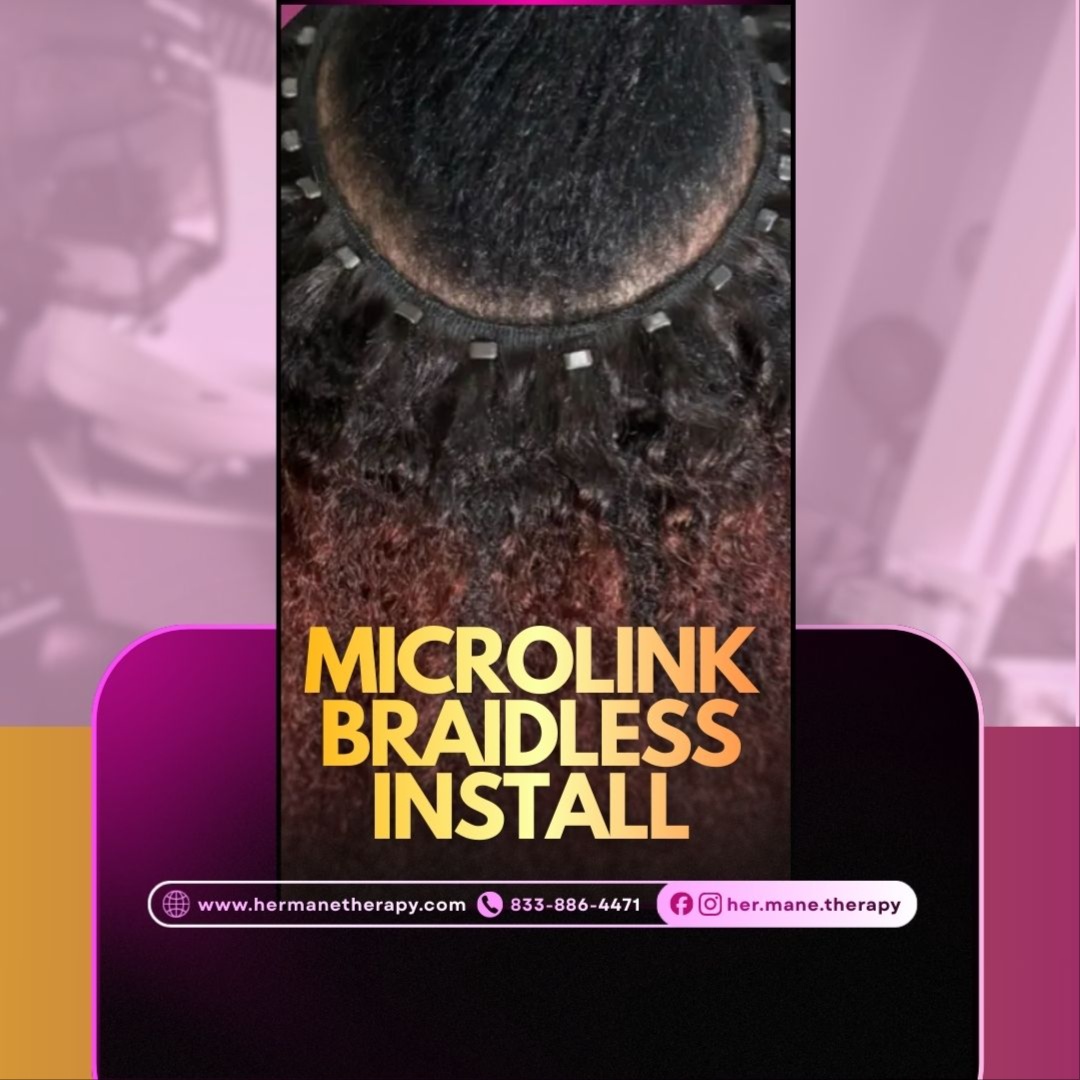 Microlink Braidless Install at Her Mane Therapy in Lewisville, TX