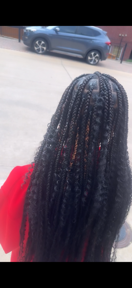 Mid-Back -> Boho Knotless Braids