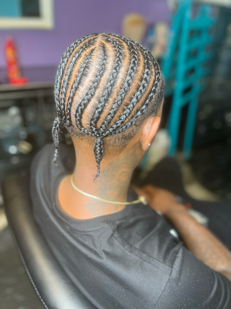 MENS STRAIGHT BACK WITH DESIGNS at Drea’s hair design in Oakland, CA