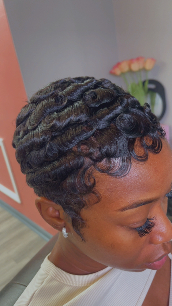 Waves & Curls (Short Hair) at The Goddess Glam Bar in Baton Rouge, LA