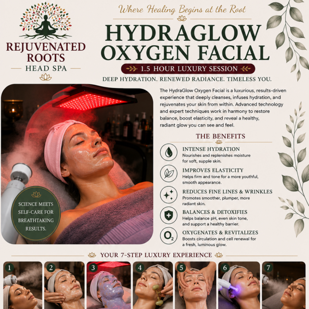 HydraGlow Oxygen Facial at Rejuvenated Roots Head Spa, LLC in Brownwood, TX