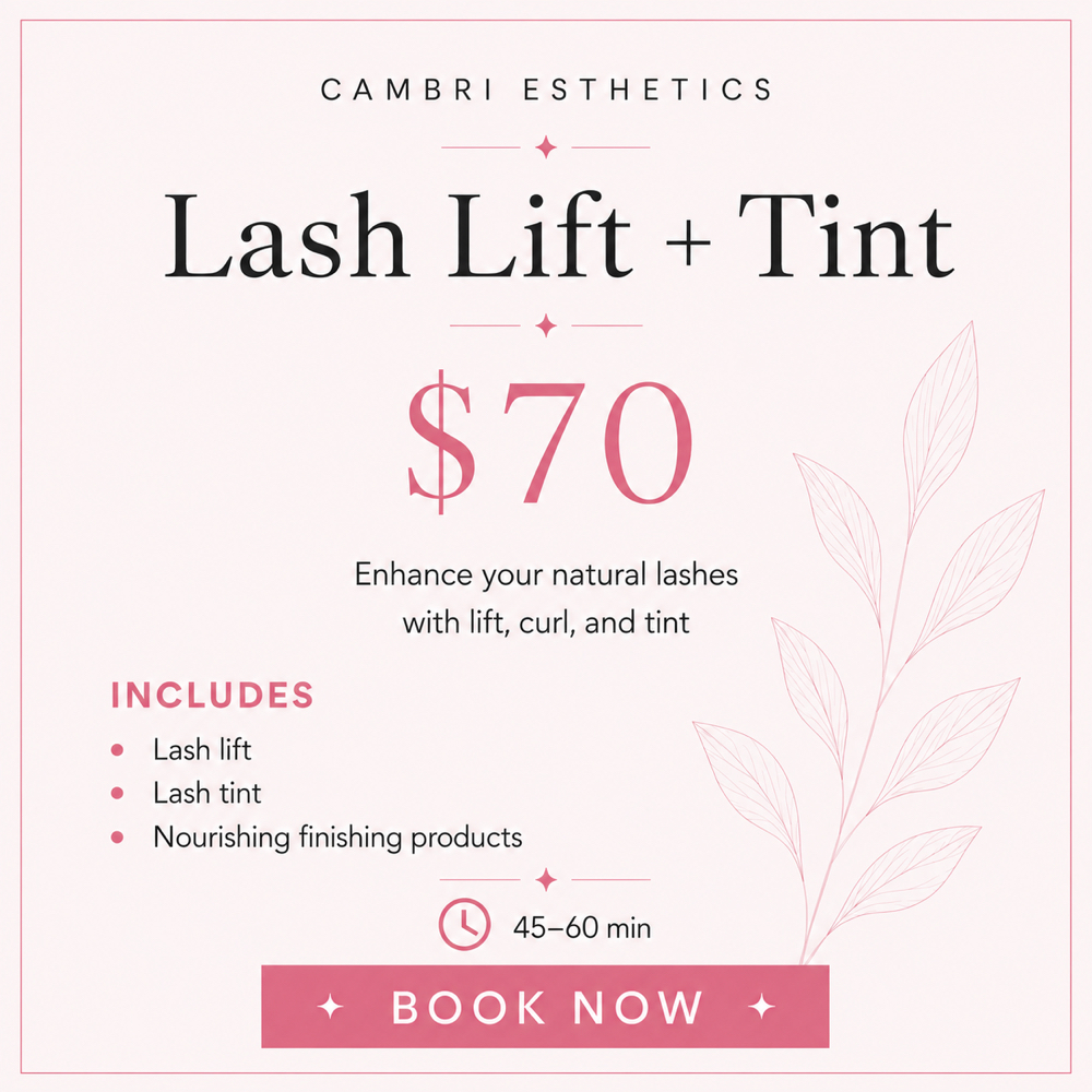 Lash lift with tint at Cambri Esthetics in Davenport, IA