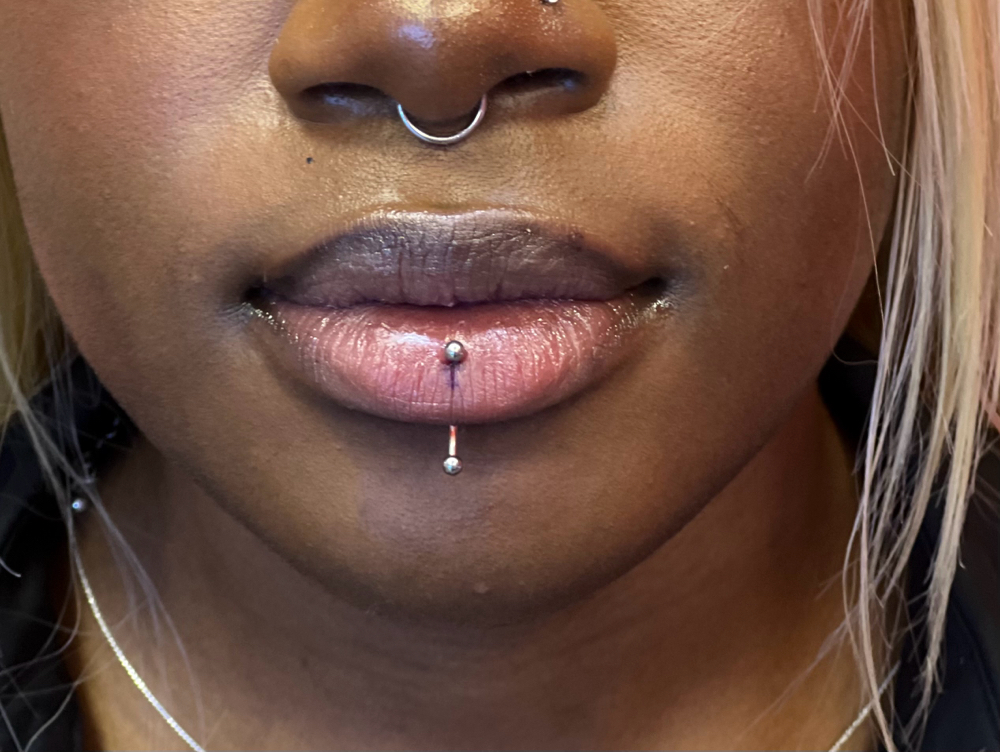 Vertical Lip Piercing