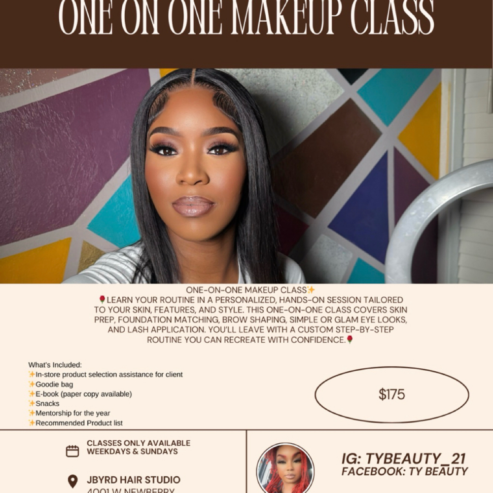 Self One On One Makeup class at JByrd Hair Studio in Gainesville, FL