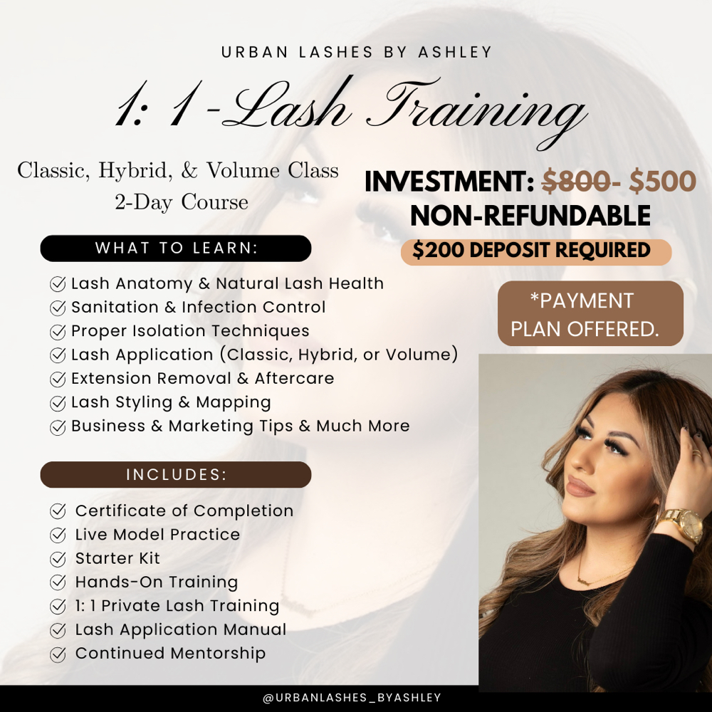 $500 Lash Training 2days 8hrs Each at Urban Lashes in Anaheim, CA