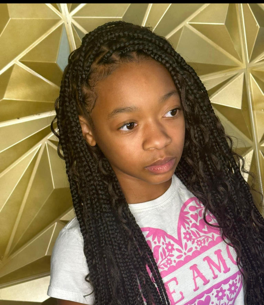 Kids medium knotless Braids (6-11)