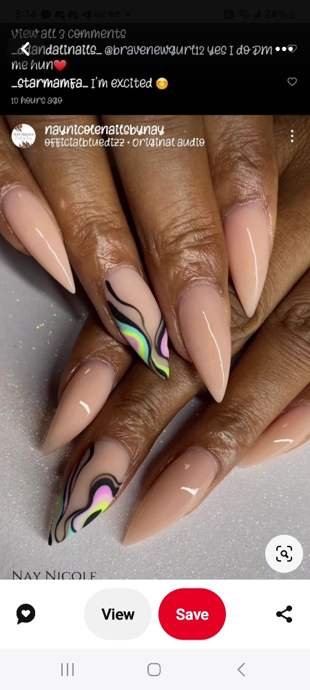 Pink Or Nude Acrylic Fullset Medium