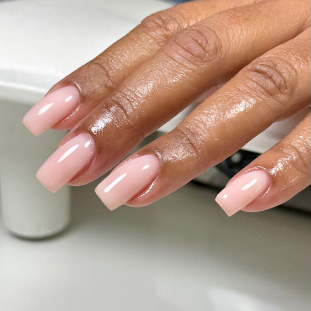 Russian Manicure + Hard Gel Overlay at Bright Luna Nails in Hollywood, FL