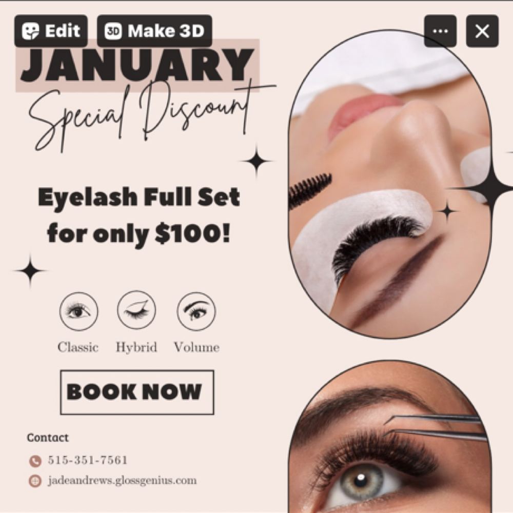 (JANUARY ONLY) Eyelash Full Set