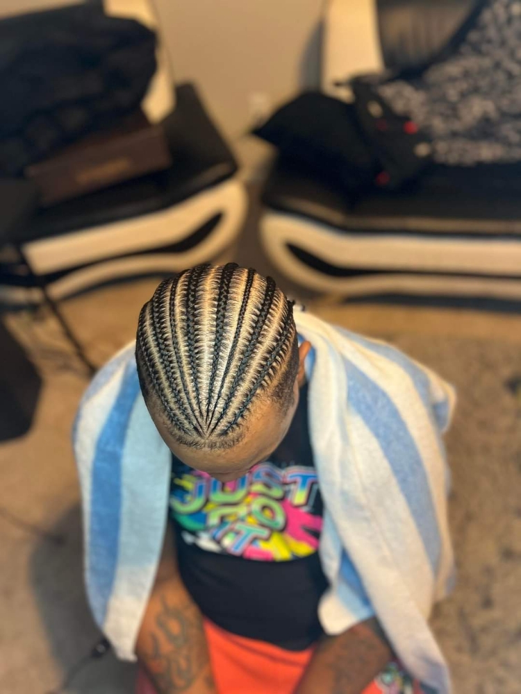 Stitch Cornrows (No Weave) at "4her" Braids in Mesquite, TX