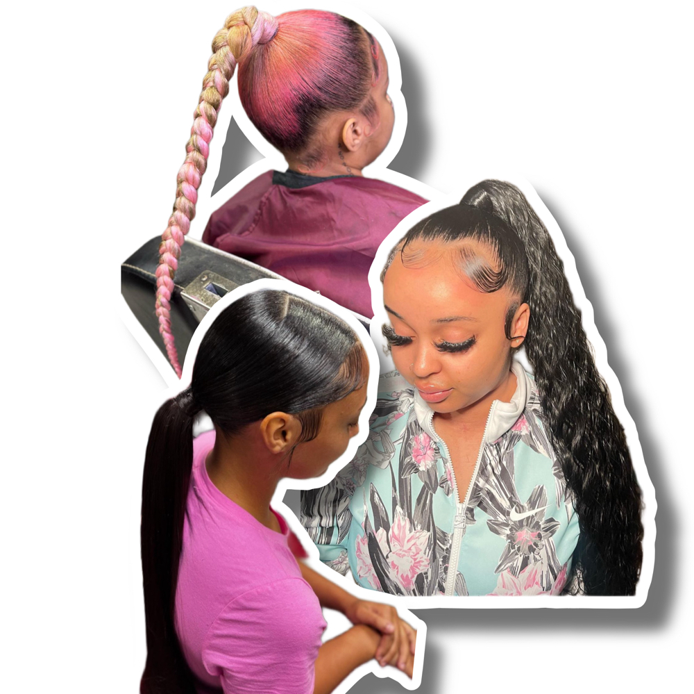 Slick Ponytail (Weave Or Braid)