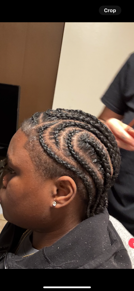 mens/natural scalp braids w/design