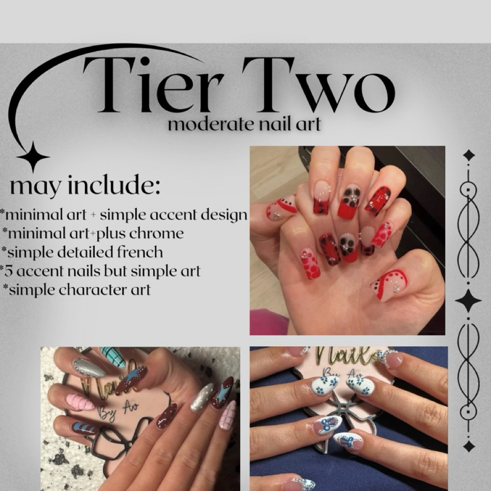full gelx set tier 2 nail art at art by ava nail artistry in Akron, OH