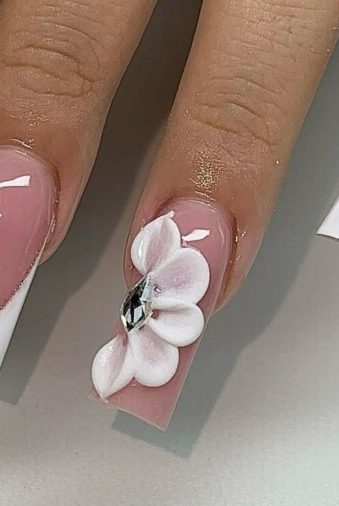 3D Acrylic Flower Add-On at BK NAILZ in Lakeland, FL