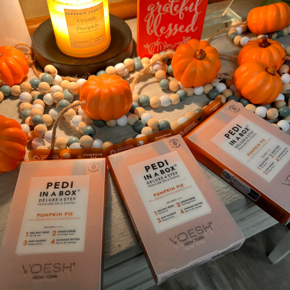 Pumpkin pie luxury Pedicure at MRG Beauty Bar in Fremont, OH