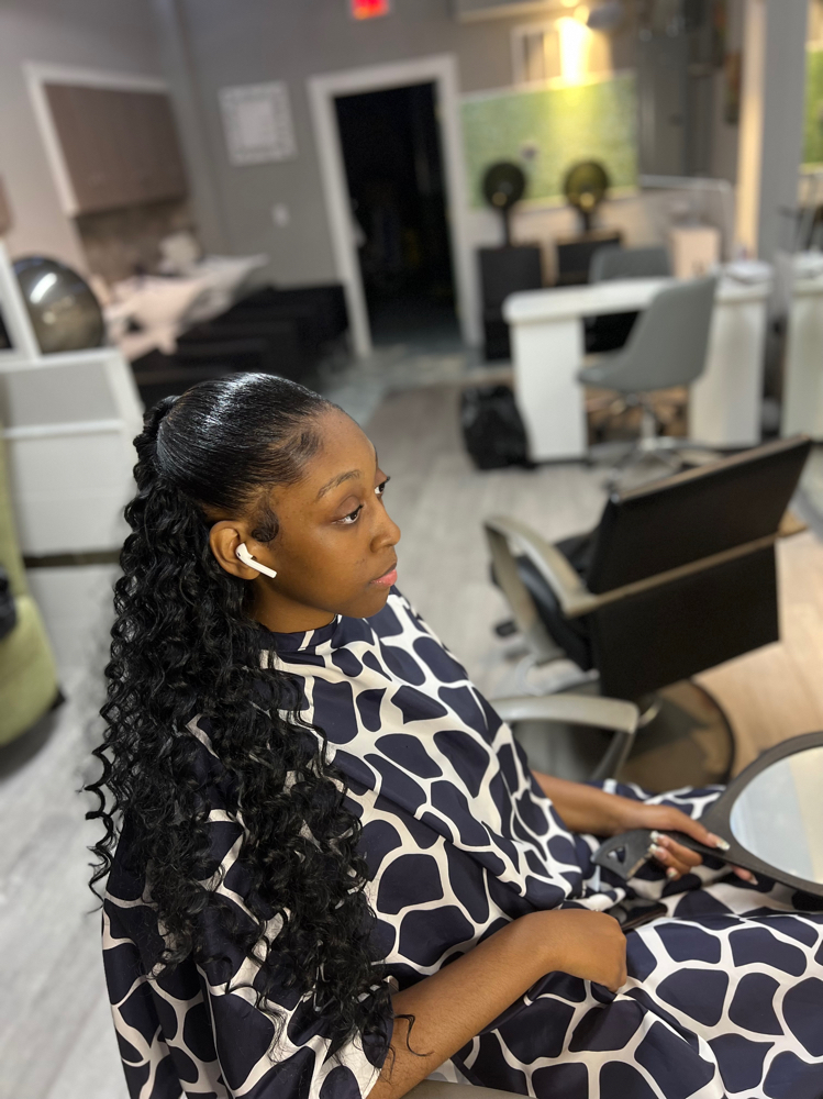 Half-up/half Down Quickweave