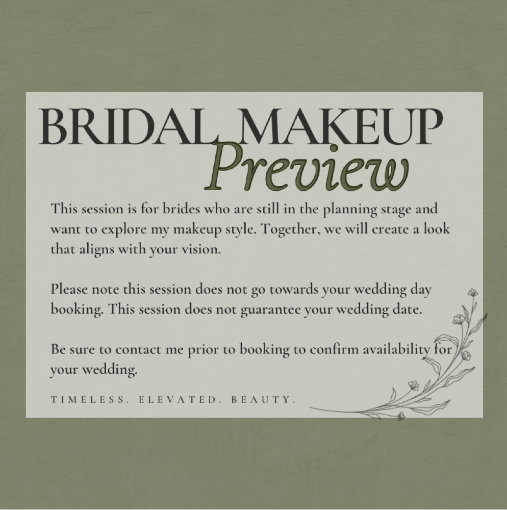 Bridal Makeup Preview at Intention Studio in Redding, CA