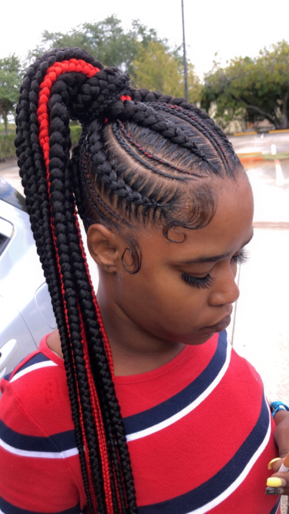 "Kumihimo"Stitched Braid Ponytail