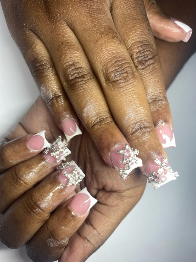 Short Full Acrylic Set at meraryheartsnails in Copiague, NY