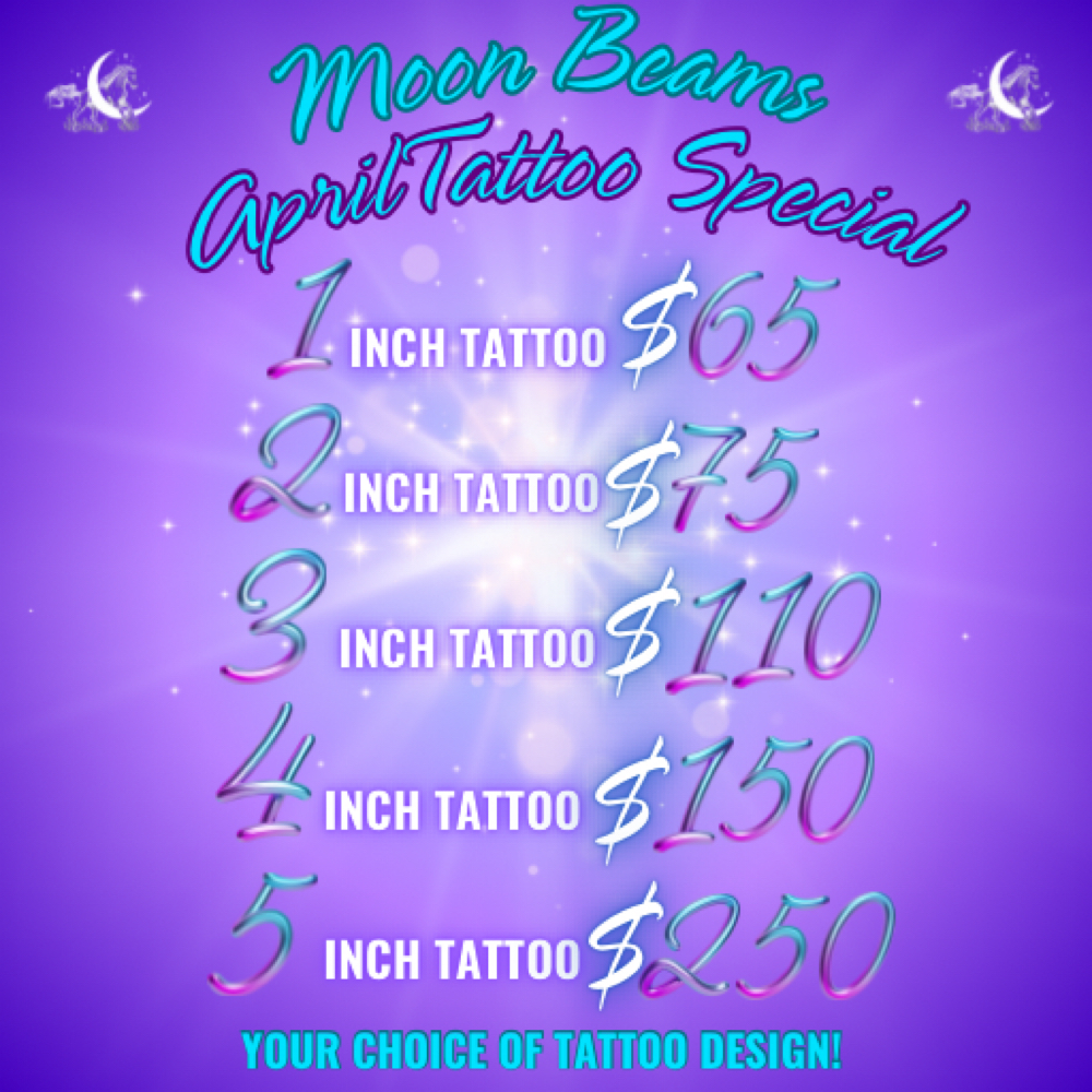 April Tattoo Special at Moon Beams Tattoo & Piercing in Pocatello, ID