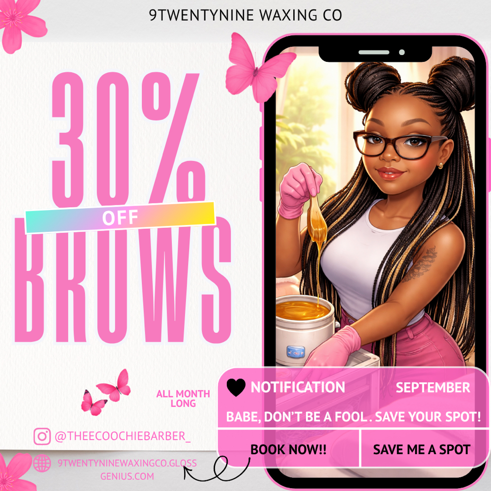 September Brow Special at 9TwentyNine Waxing Co. in Arlington, TX
