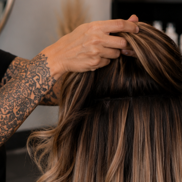 Concealed Bead Extensions at Milk and Honey Hair Collective in Auburn, CA