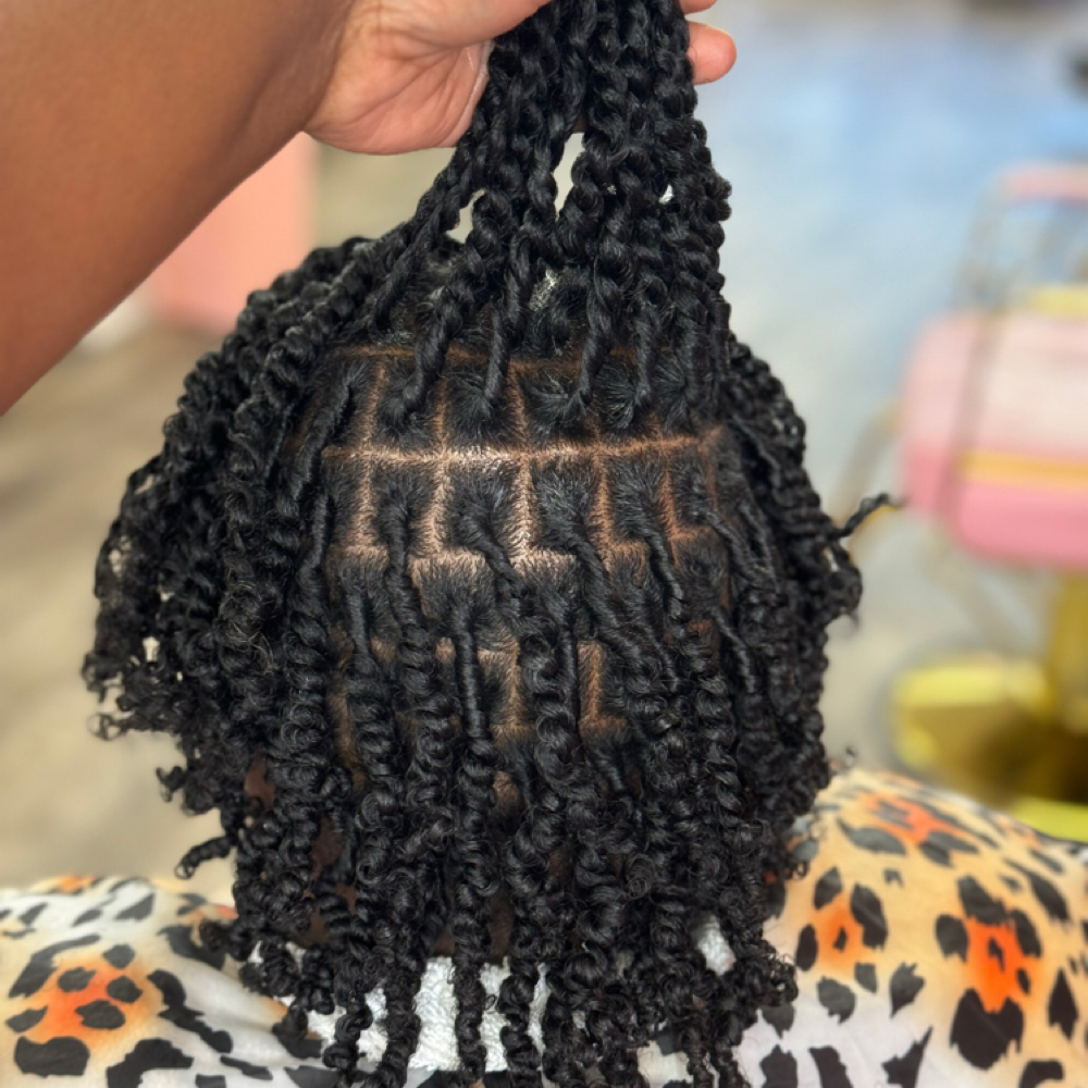Adult Med Two Strand Starter Locs at Dee Did’em in Kinston, NC