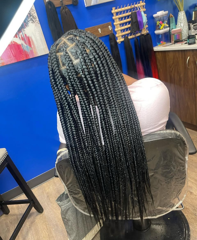 Large Knotless Braids at Boobabe Braidn Bar in Oxon Hill, MD