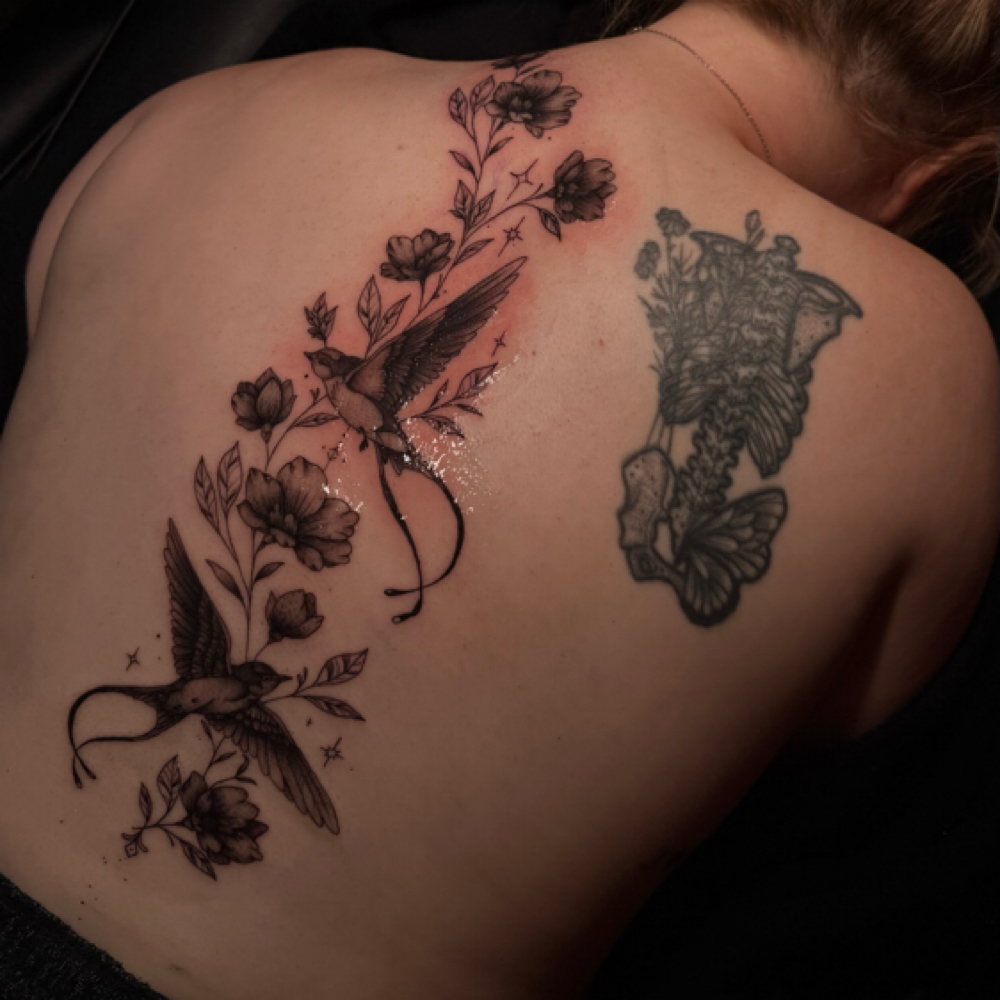 Spine Tattoo at Finely Tatted Studio in Louisville, KY